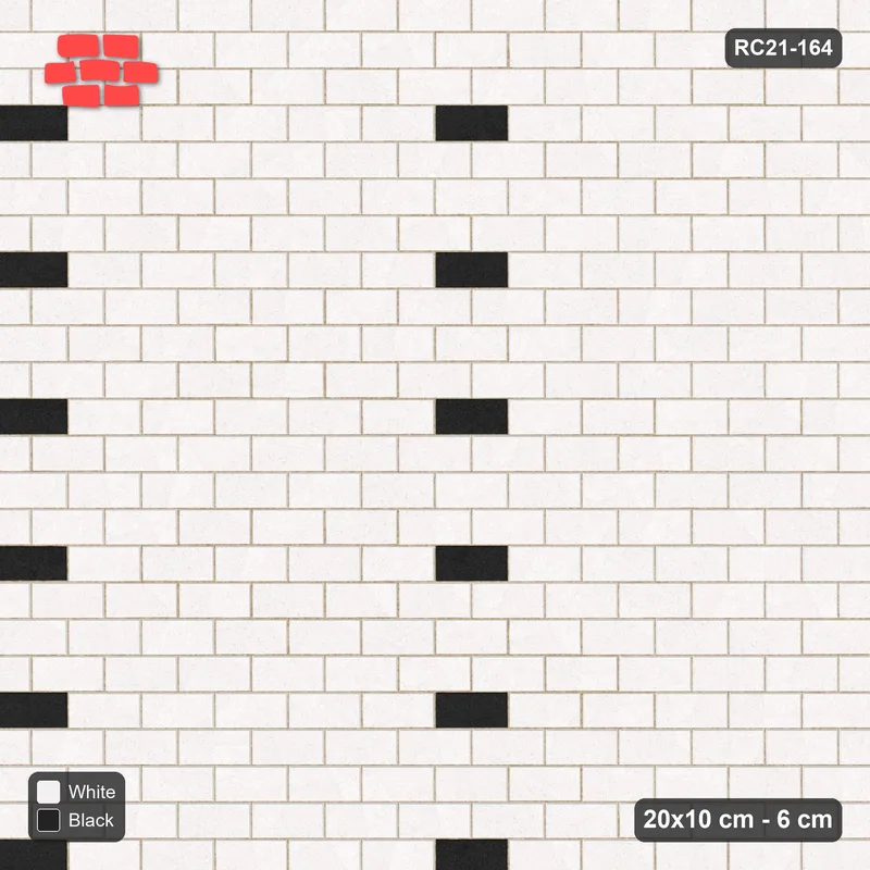 Interlock (Pasco) 20x10 cm · RC21-164 · Running Bond, Accent Dots · Top view