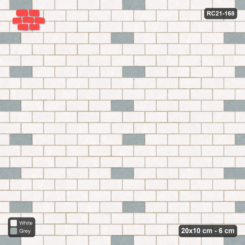 Interlock (Pasco) 20x10 cm · RC21-168 · Running Bond, Accent Dots · Top view