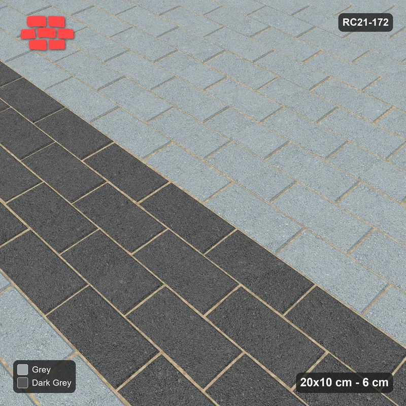 Interlock (Pasco) 20x10 cm · RC21-172 · Running Bond, Feature Band · Side view