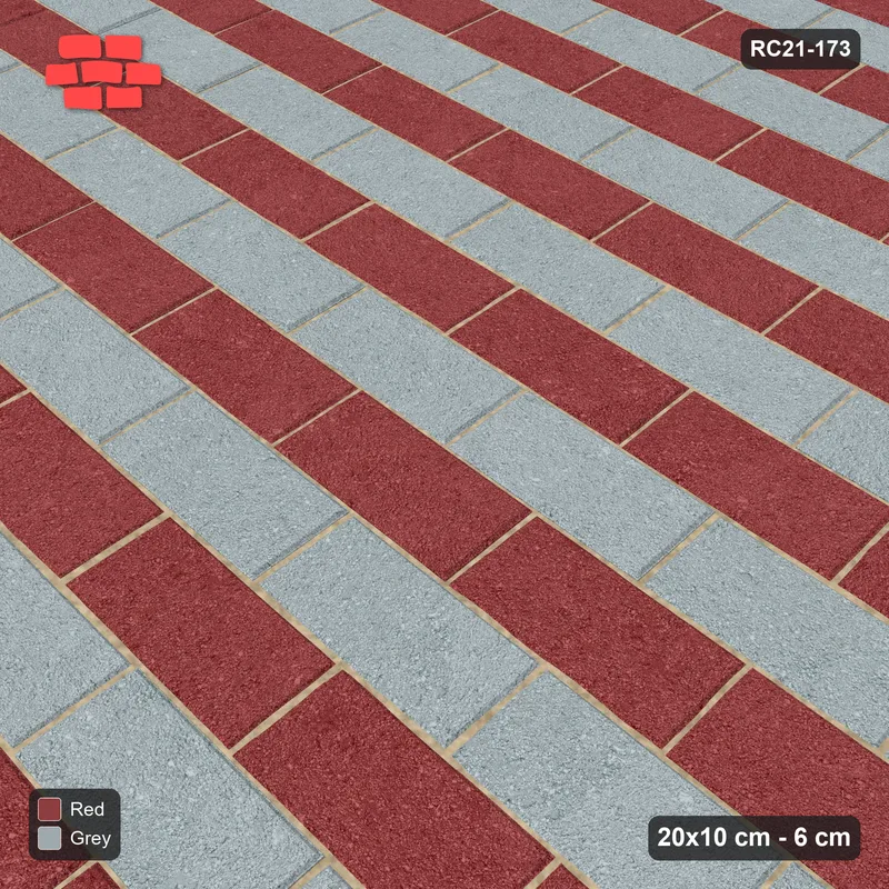 Interlock (Pasco) 20x10 cm · RC21-173 · Running Bond, Striped, 40H Kerb Frame · Side view