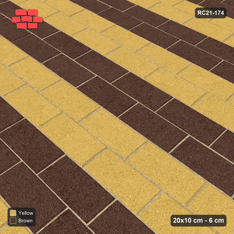 Interlock (Pasco) 20x10 cm · RC21-174 · Running Bond 1/3, Striped, 42B Kerb Frame · Side view