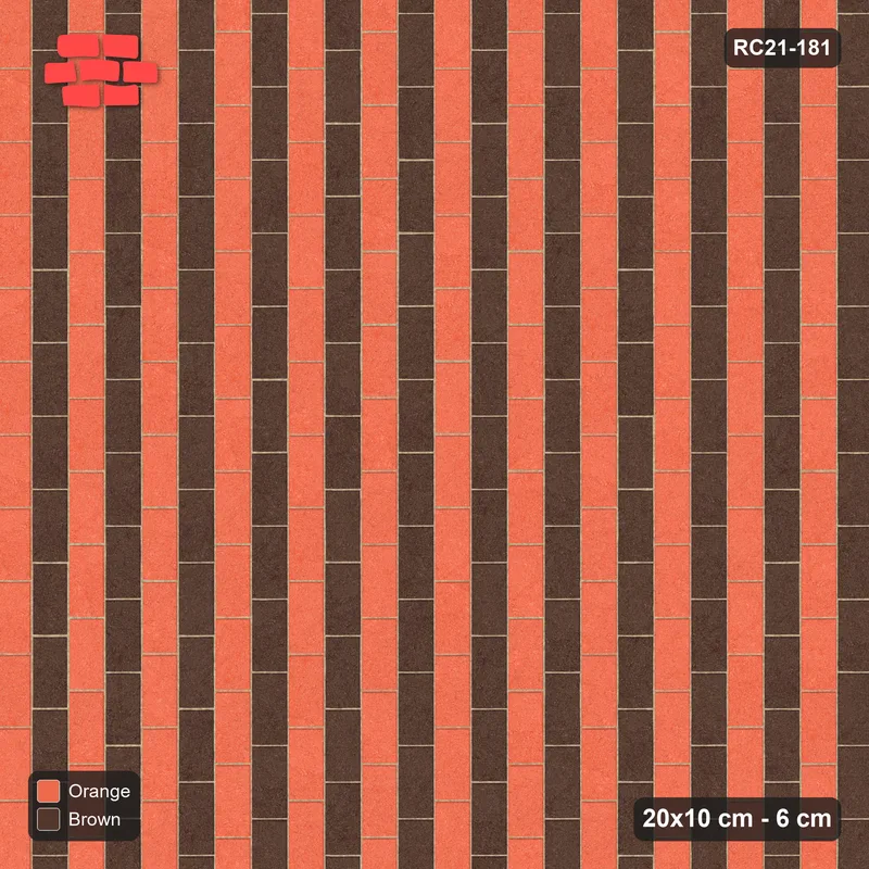 Interlock (Pasco) 20x10 cm · RC21-181 · Vertical Running Bond 1/4, Alternate Courses · Top view
