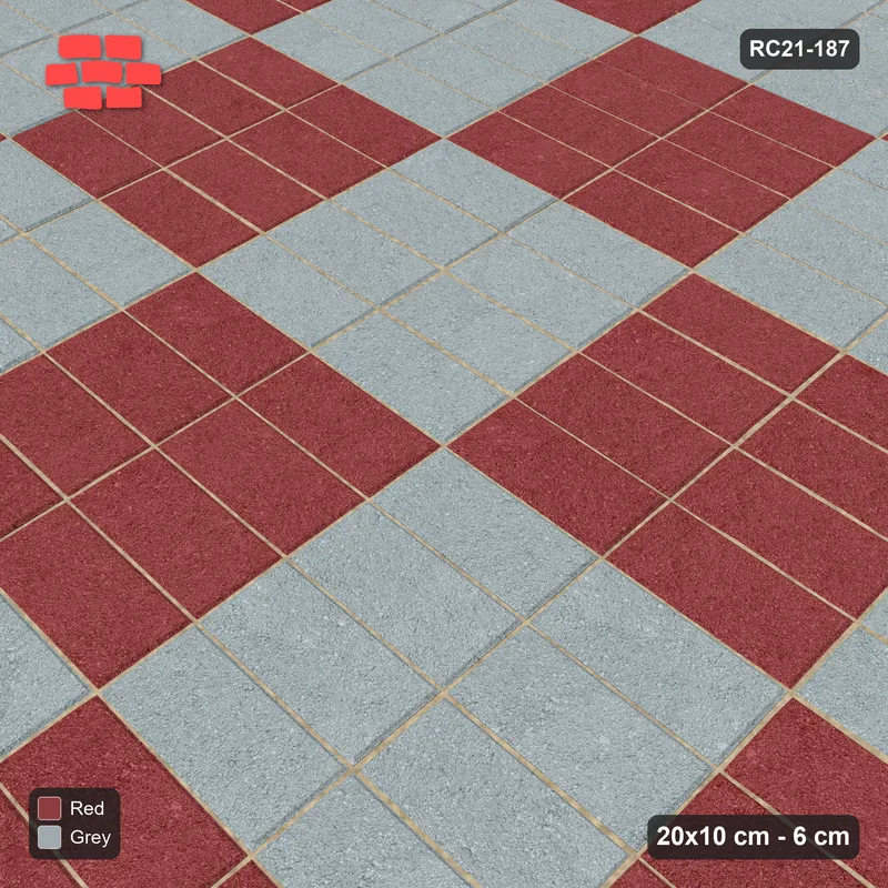 Interlock (Pasco) 20x10 cm · RC21-187 · Stack Bond, Chequer Cells 40 · Side view