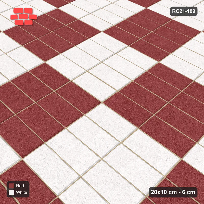 Interlock (Pasco) 20x10 cm · RC21-189 · Stack Bond, Chequer Cells 40 · Side view