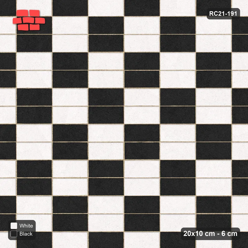 Interlock (Pasco) 20x10 cm · RC21-191 · Stack Bond, Chequer Cells 20 · Top view