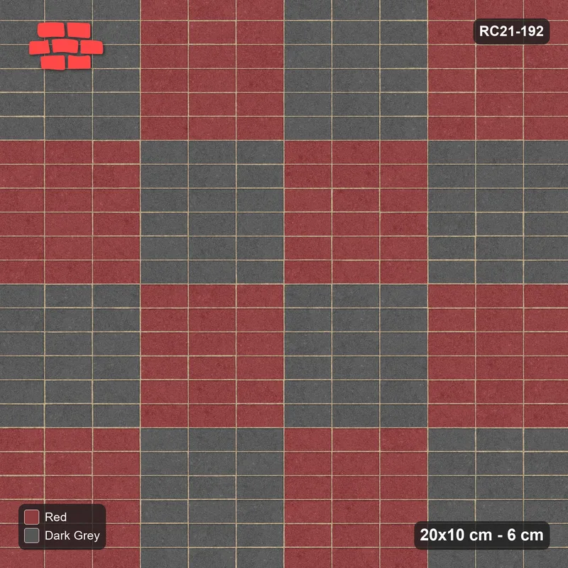 Interlock (Pasco) 20x10 cm · RC21-192 · Stack Bond, Chequer Cells 60 · Top view