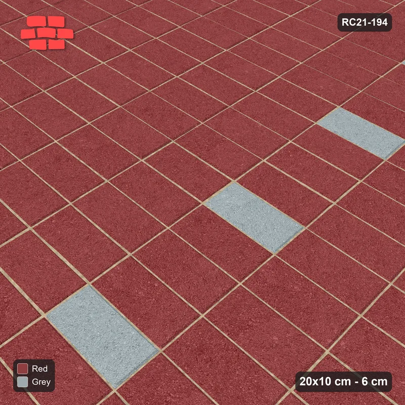 Interlock (Pasco) 20x10 cm · RC21-194 · Stack Bond, Accent Dots · Side view