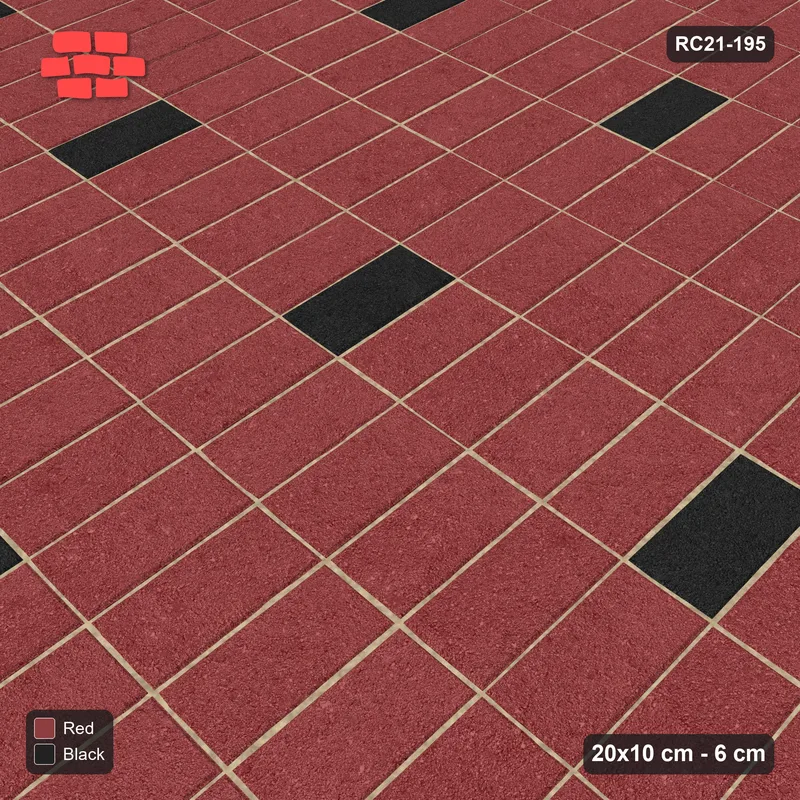 Interlock (Pasco) 20x10 cm · RC21-195 · Vertical Stack Bond, Accent Dots · Side view