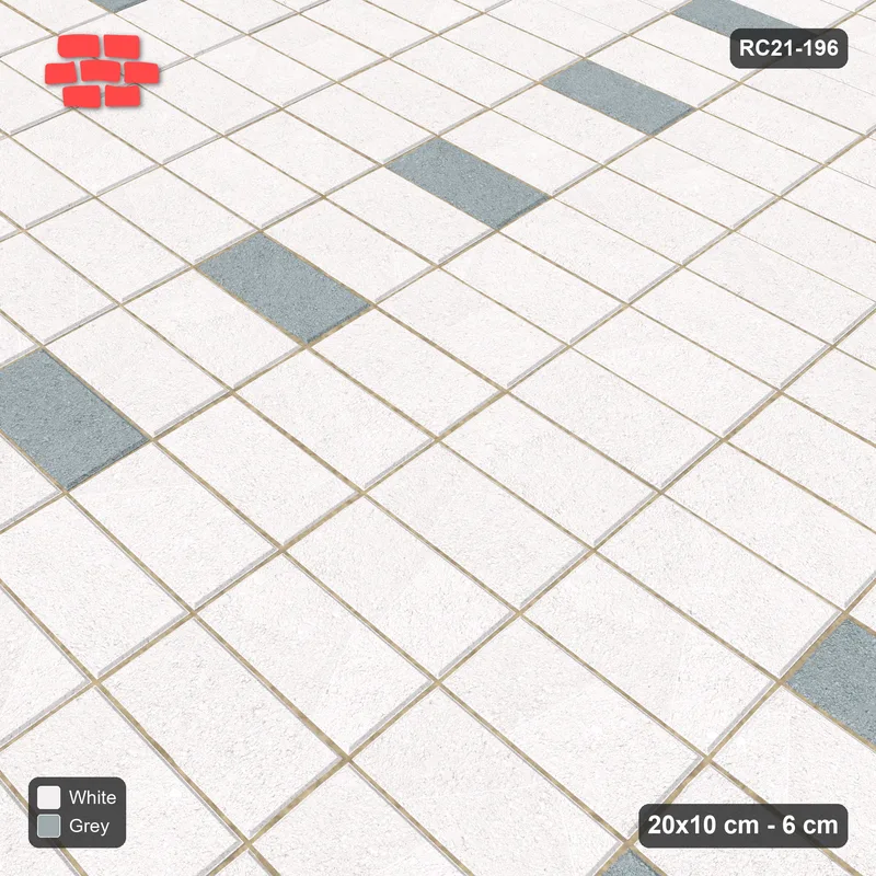 Interlock (Pasco) 20x10 cm · RC21-196 · Stack Bond, Accent Dots · Side view
