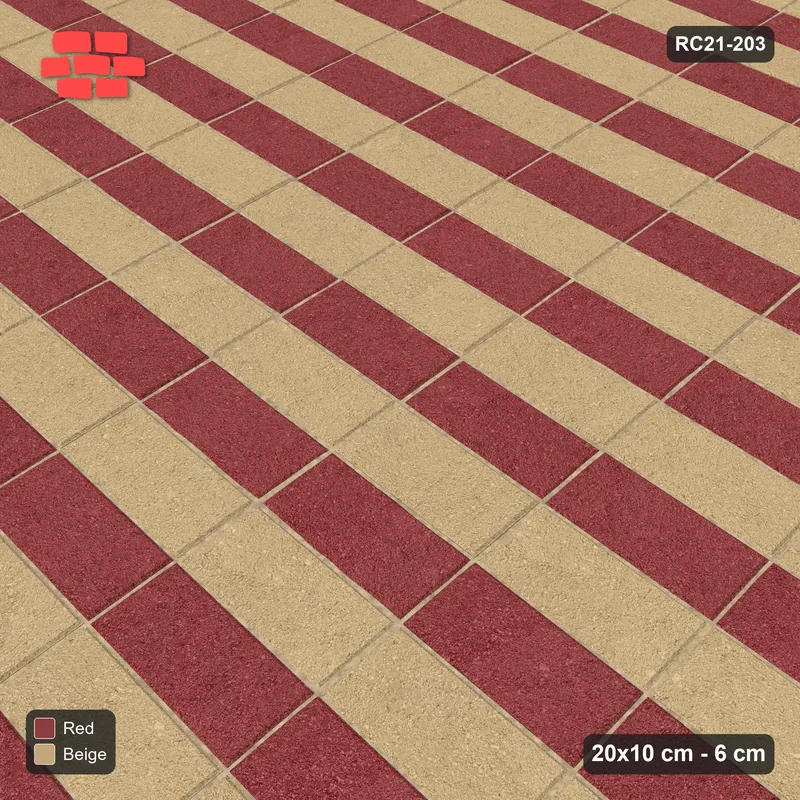 Interlock (Pasco) 20x10 cm · RC21-203 · Stack Bond, Stripes · Side view