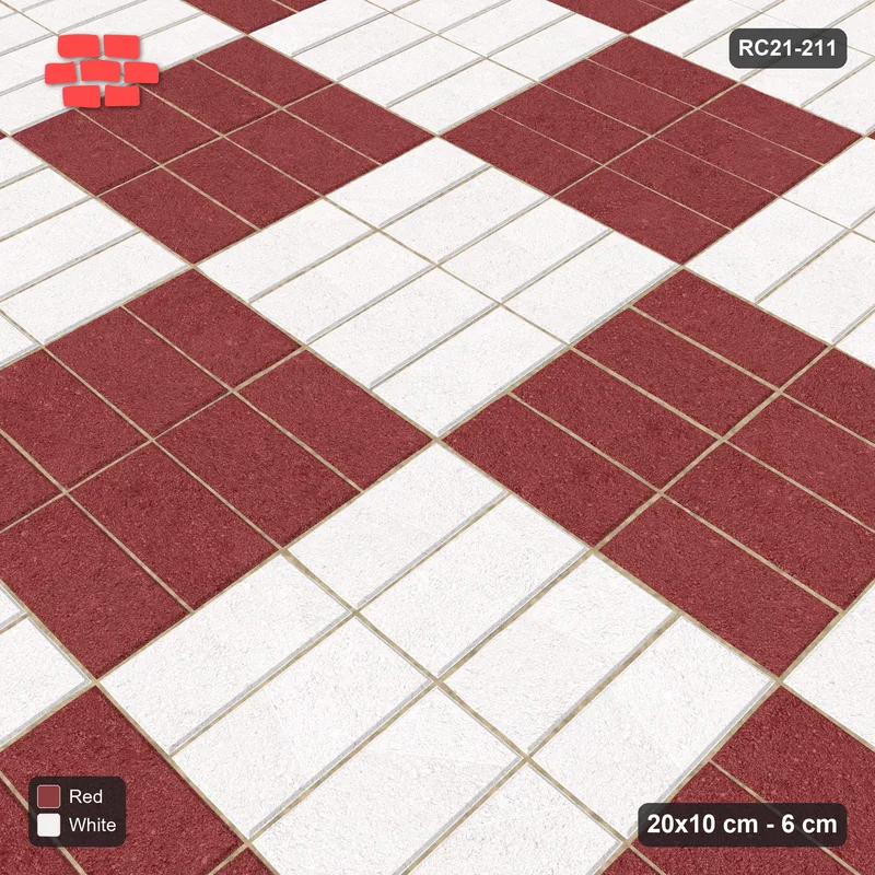Interlock (Pasco) 20x10 cm · RC21-211 · Cross Panels 40 cm, Burgundy & Ivory · Side view