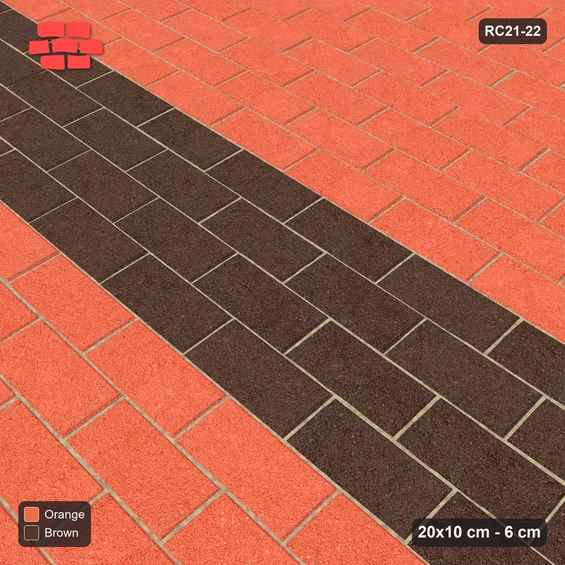 Interlock (Pasco) 20x10 cm · RC21-22 · Running Bond, Feature Band · Side view