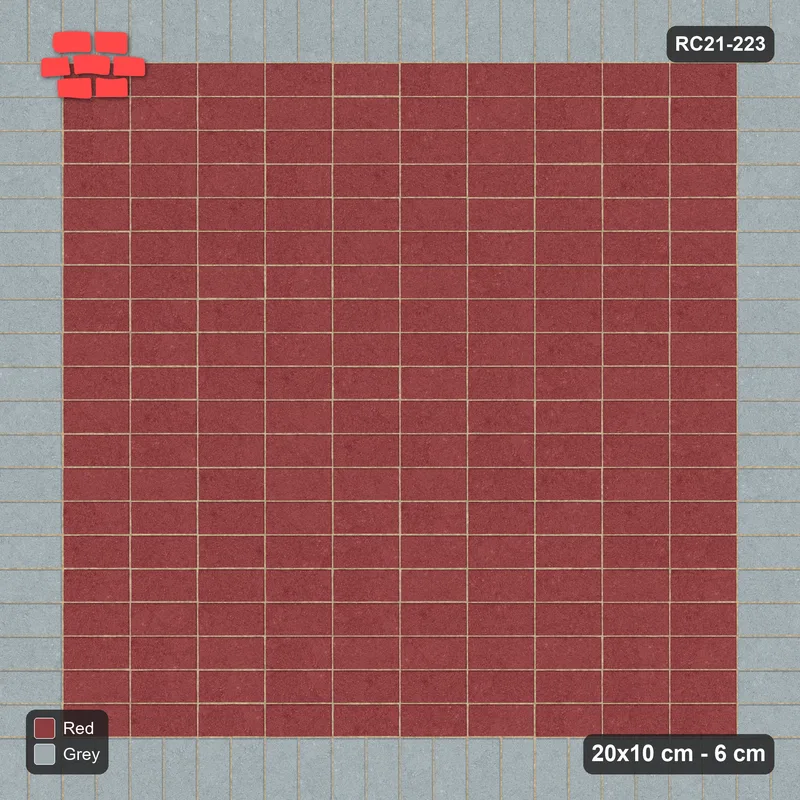 Interlock (Pasco) 20x10 cm · RC21-223 · Stack Field, Grey Soldier Border · Top view