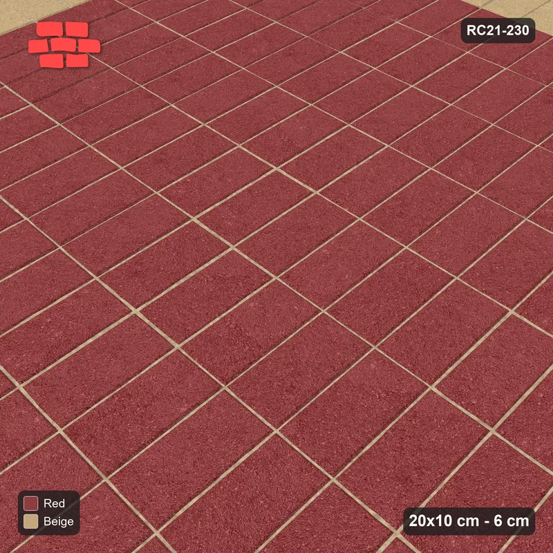 Interlock (Pasco) 20x10 cm · RC21-230 · Vertical Stack Field, Sand Soldier Border · Side view