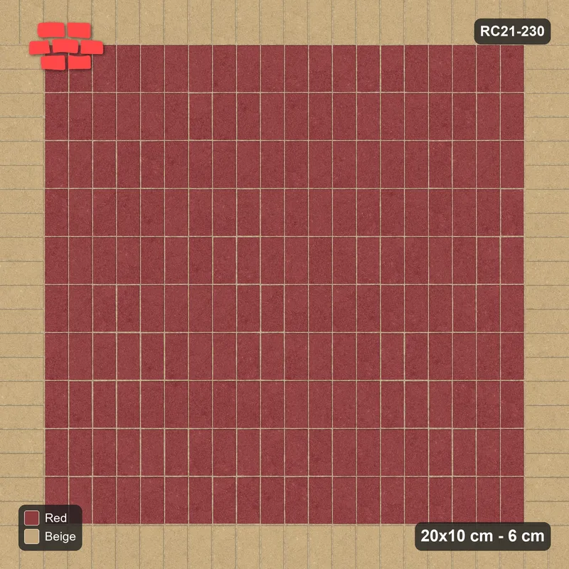 Interlock (Pasco) 20x10 cm · RC21-230 · Vertical Stack Field, Sand Soldier Border · Top view