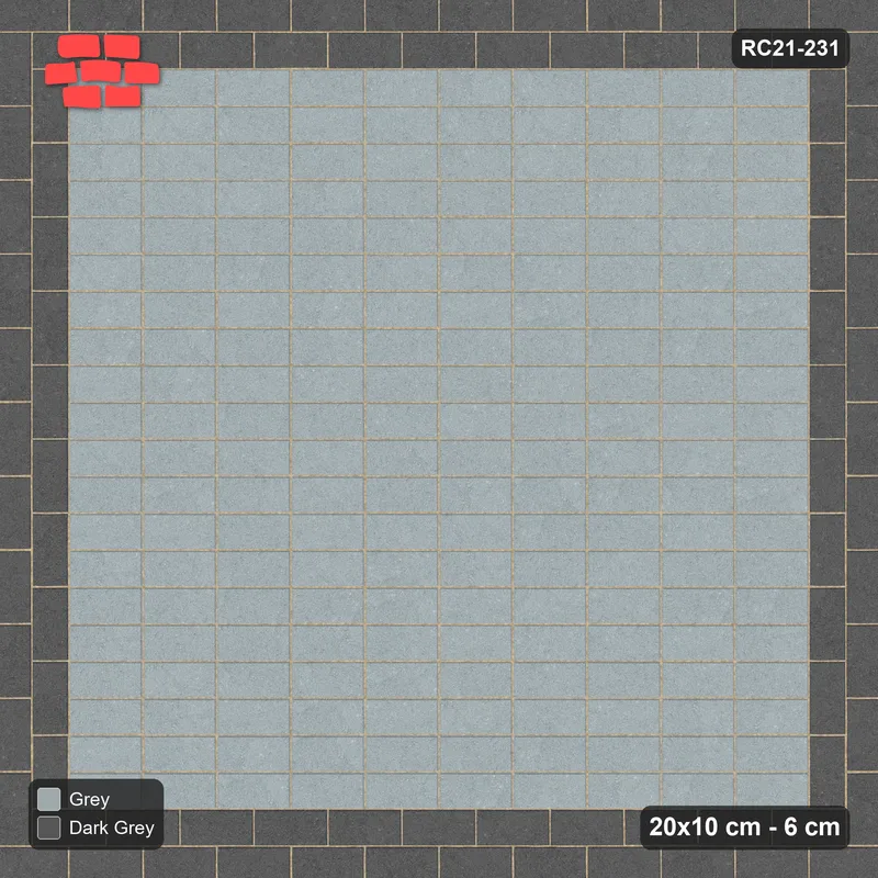 Interlock (Pasco) 20x10 cm · RC21-231 · Stack Field, Stretcher Border x2 · Top view
