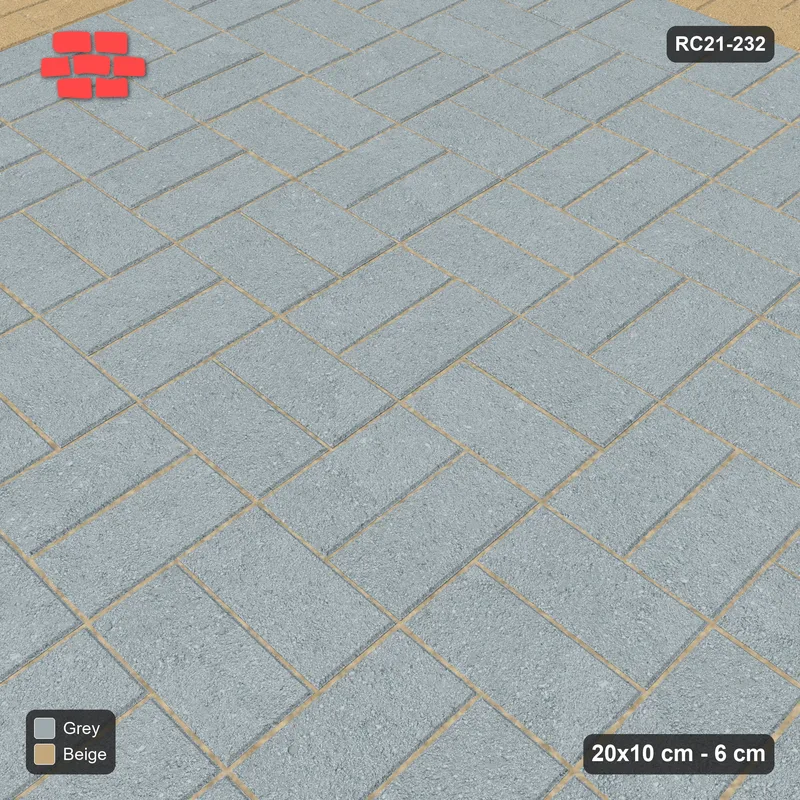 Interlock (Pasco) 20x10 cm · RC21-232 · Basketweave Field, Stretcher Border x2 · Side view