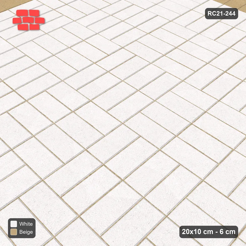 Interlock (Pasco) 20x10 cm · RC21-244 · Panel Chequer 40 cm, Single Soldier Border · Side view
