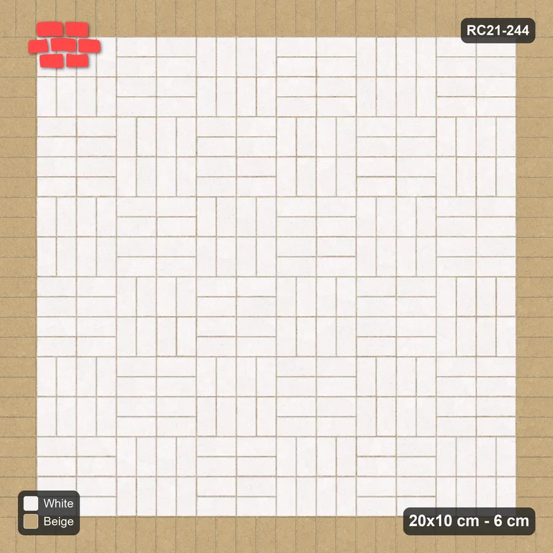 Interlock (Pasco) 20x10 cm · RC21-244 · Panel Chequer 40 cm, Single Soldier Border · Top view