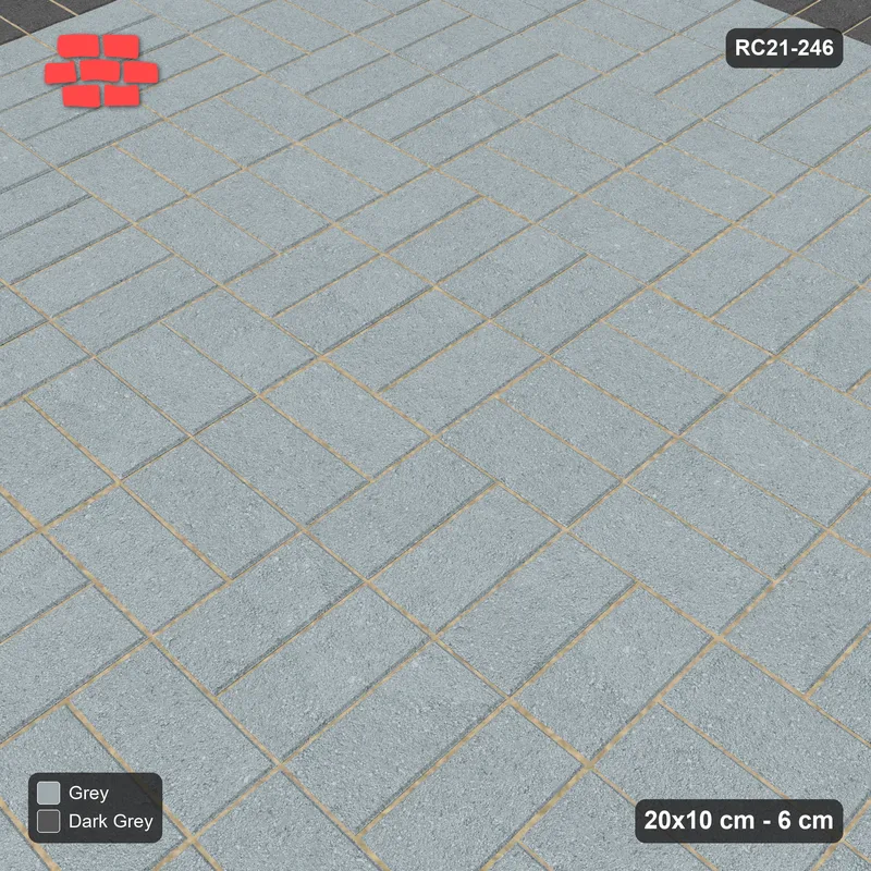 Interlock (Pasco) 20x10 cm · RC21-246 · Panel Chequer 40 cm, Single Soldier Border · Side view