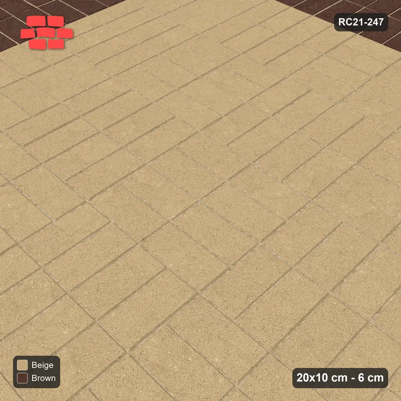 Interlock (Pasco) 20x10 cm · RC21-247 · Panel Chequer 40 cm, Double Soldier Border · Side view
