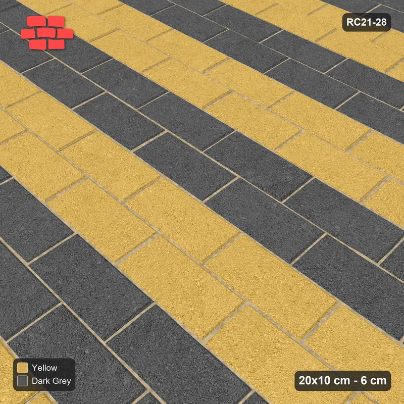 Interlock (Pasco) 20x10 cm · RC21-28 · Running Bond, Paired Slate Courses, Kerb Frame · Side view