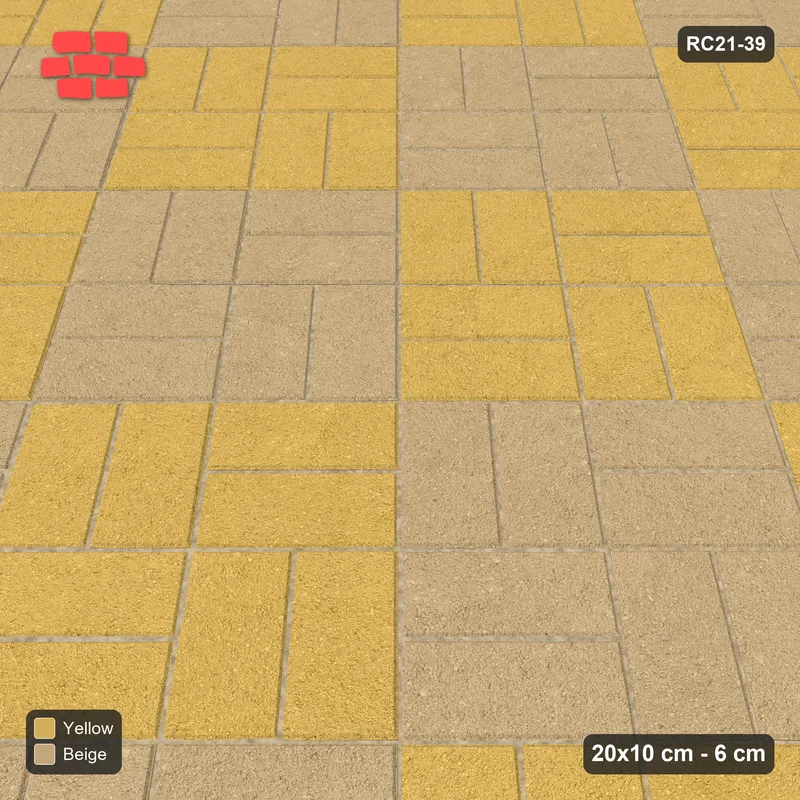 Interlock (Pasco) 20x10 cm · RC21-39 · Diagonal Parquet, Large Chequer · Side view