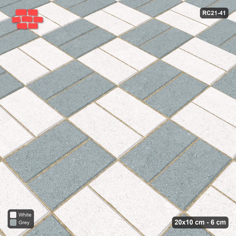 Interlock (Pasco) 20x10 cm · RC21-41 · Basketweave Chequer in Kerb Frame · Side view