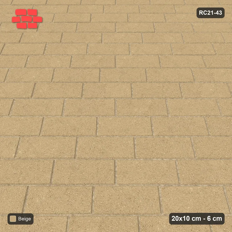 Interlock (Pasco) 20x10 cm · RC21-43 · Diagonal Running Bond 1/3 · Side view