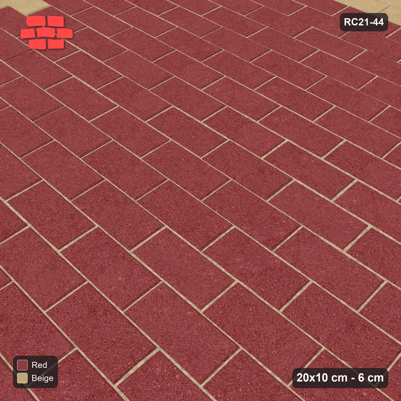 Interlock (Pasco) 20x10 cm · RC21-44 · Running Bond, Sand Edge Course · Side view