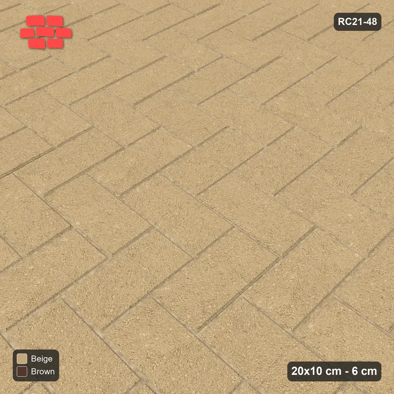 Interlock (Pasco) 20x10 cm · RC21-48 · Herringbone in Wide Kerb Frame · Side view