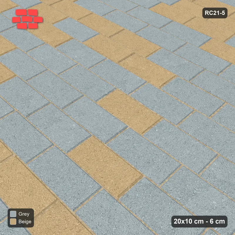 Interlock (Pasco) 20x10 cm · RC21-5 · Running Bond 1/4 Blend · Side view