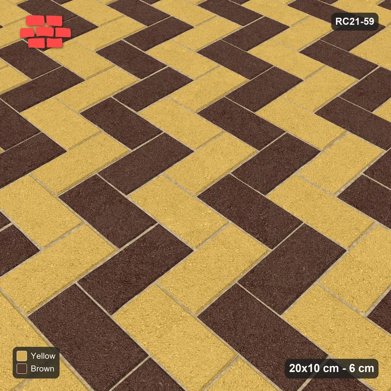 Interlock (Pasco) 20x10 cm · RC21-59 · Herringbone 90, Diagonal Stripes 1x · Side view
