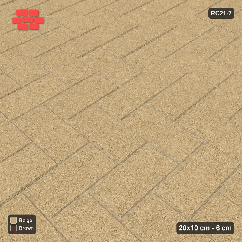 Interlock (Pasco) 20x10 cm · RC21-7 · Herringbone 90 in Kerb Frame · Side view
