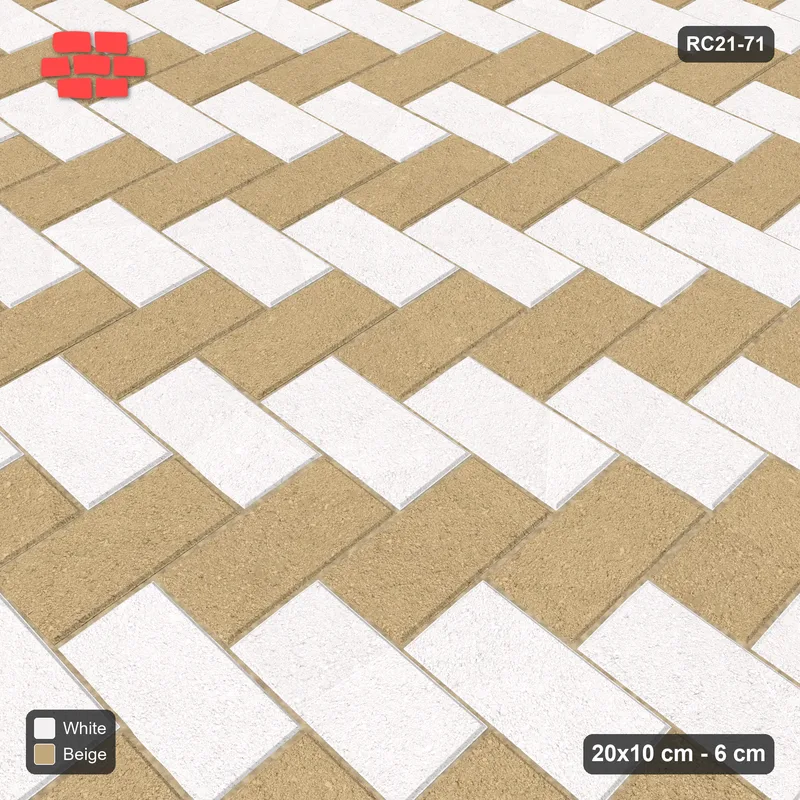 Interlock (Pasco) 20x10 cm · RC21-71 · Herringbone 90, Two-Tone · Side view