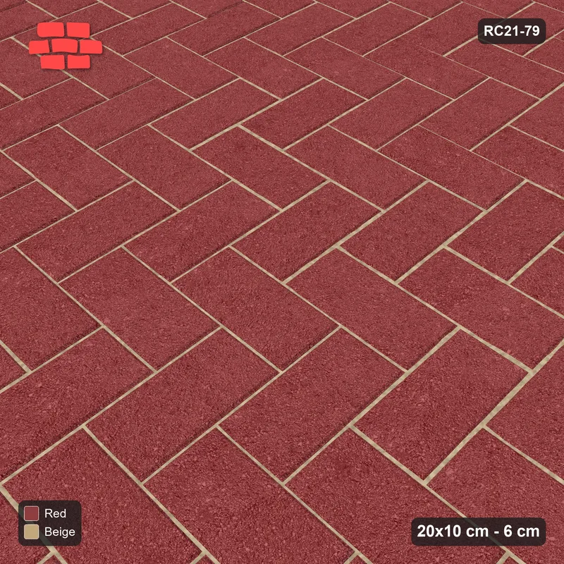 Interlock (Pasco) 20x10 cm · RC21-79 · Herringbone 90, 25H Kerb Frame · Side view
