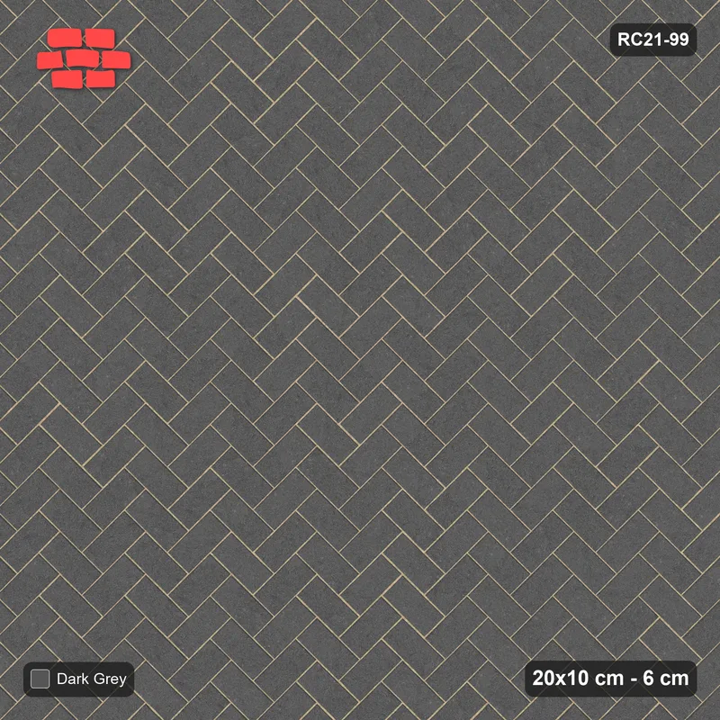 Interlock (Pasco) 20x10 cm · RC21-99 · Herringbone 45 · Top view