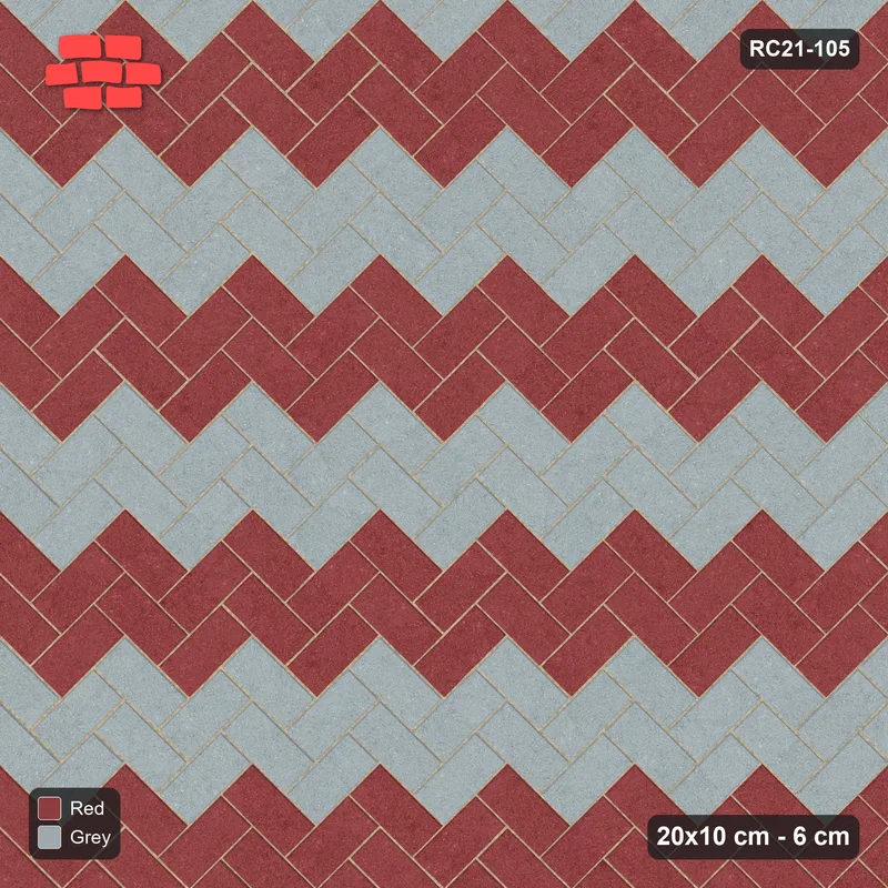 Interlock (Pasco) 20x10 cm · RC21T8-105 · Mustard Slate Herringbone 45 Field Stripes · Top view Interlock (Pasco) 20x10 cm · RC21T8-105 · Mustard Slate Herringbone 45 Field Stripes · Top view