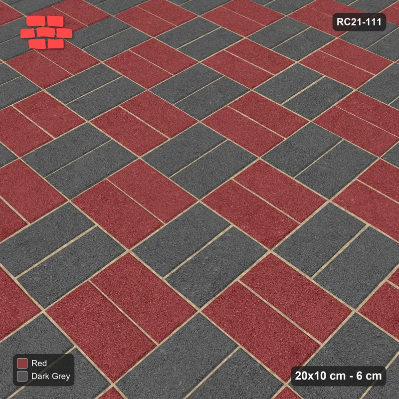 Interlock (Pasco) 20x10 cm · RC21T8-111 · Sandstone Herringbone 45 Framed Edge · Side view Interlock (Pasco) 20x10 cm · RC21T8-111 · Sandstone Herringbone 45 Framed Edge · Side view