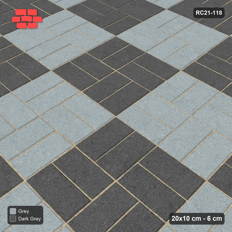 Interlock (Pasco) 20x10 cm · RC21T8-118 · Terracotta Red Third Bond · Side view Interlock (Pasco) 20x10 cm · RC21T8-118 · Terracotta Red Third Bond · Side view