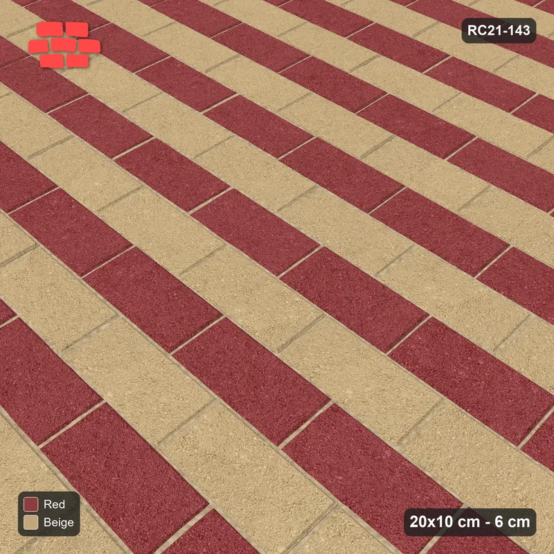 Interlock (Pasco) 20x10 cm · RC21T8-143 · Urban Brick Running Bond Edge Band · Side view Interlock (Pasco) 20x10 cm · RC21T8-143 · Urban Brick Running Bond Edge Band · Side view