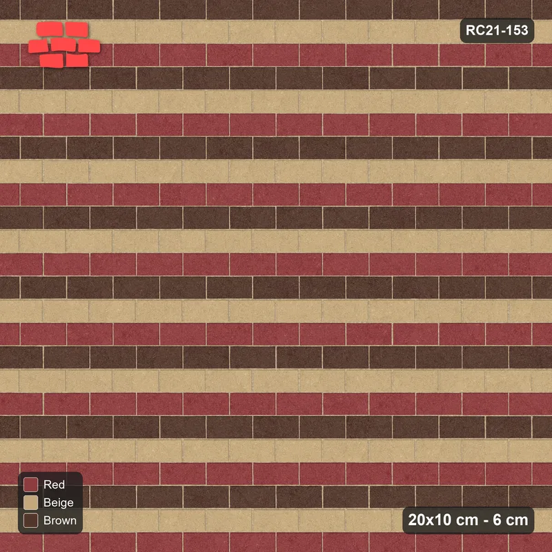 Interlock (Pasco) 20x10 cm · RC21T8-153 · Warm Grey Stack Course Stripes · Top view Interlock (Pasco) 20x10 cm · RC21T8-153 · Warm Grey Stack Course Stripes · Top view