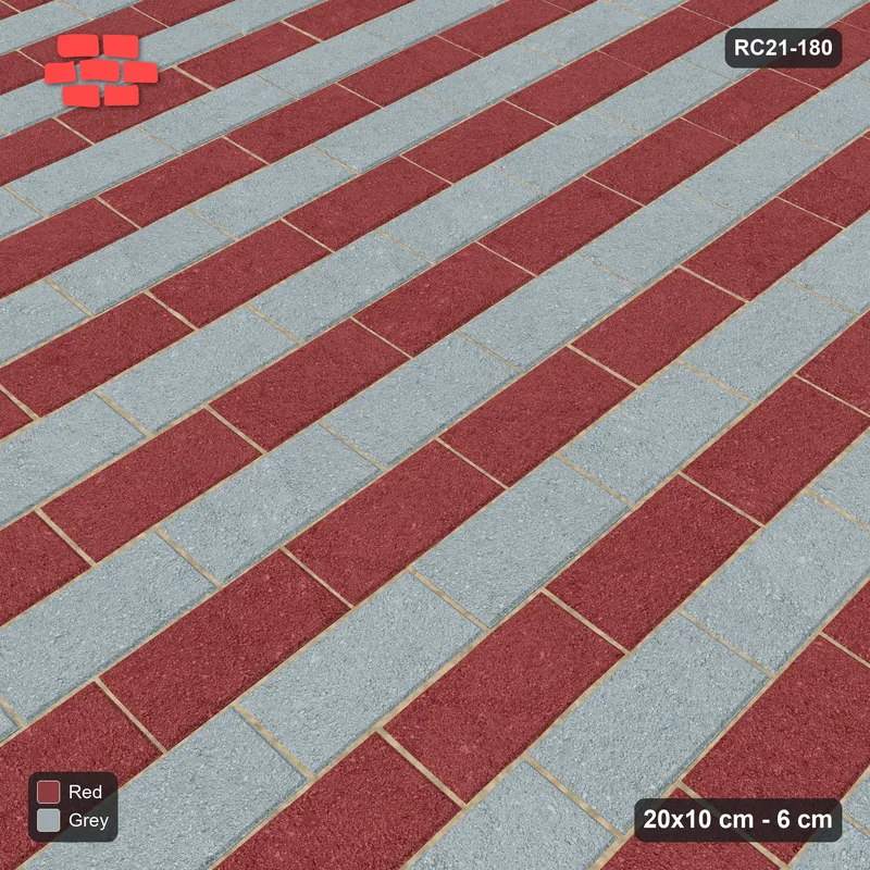 Interlock (Pasco) 20x10 cm · RC21T8-180 · Sandstone Soldier Border Basketweave · Side view Interlock (Pasco) 20x10 cm · RC21T8-180 · Sandstone Soldier Border Basketweave · Side view