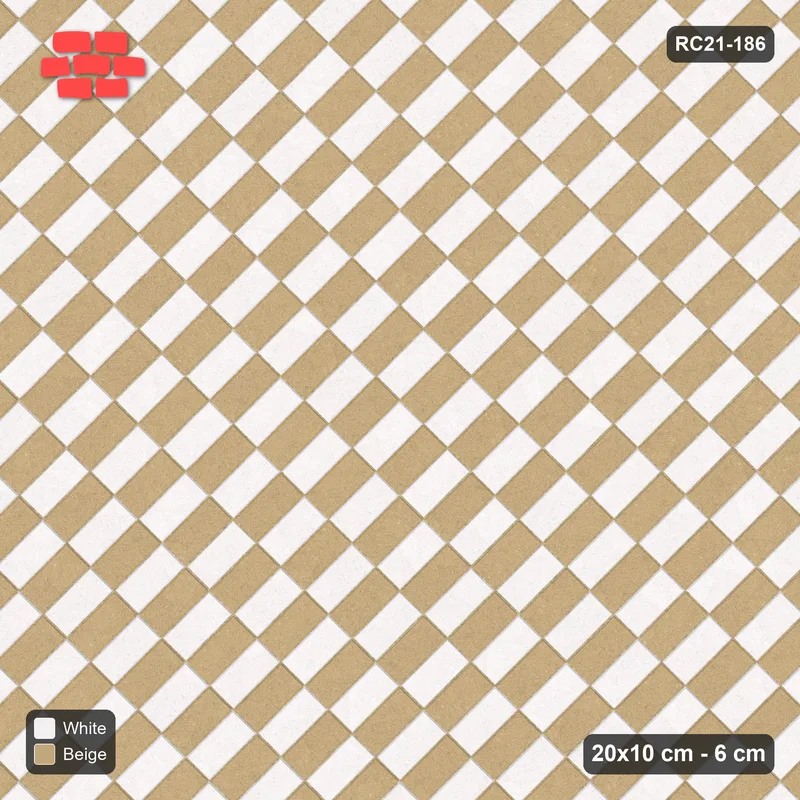 Interlock (Pasco) 20x10 cm · RC21T8-186 · Burgundy & Ivory Diagonal Basketweave Checker · Top view Interlock (Pasco) 20x10 cm · RC21T8-186 · Burgundy & Ivory Diagonal Basketweave Checker · Top view