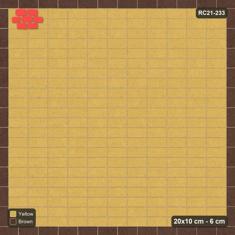 इंटरलॉक (पास्को) 20x10 सेमी · RC21T8-233 · Rust और चारकोल सोल्जर बॉर्डर धारी फ़ील्ड · ऊपर से दृश्य इंटरलॉक (पास्को) 20x10 सेमी · RC21T8-233 · Rust और चारकोल सोल्जर बॉर्डर धारी फ़ील्ड · ऊपर से दृश्य