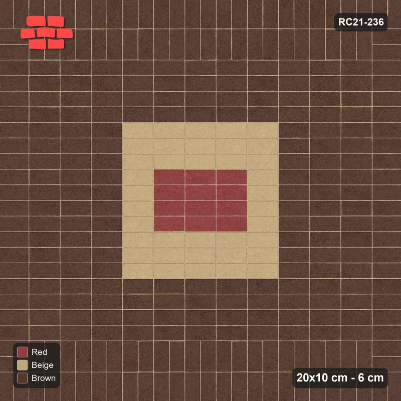 Interlock (Pasco) 20x10 cm · RC21T8-236 · Tuscany Soldier Border Panel Field · Top view Interlock (Pasco) 20x10 cm · RC21T8-236 · Tuscany Soldier Border Panel Field · Top view