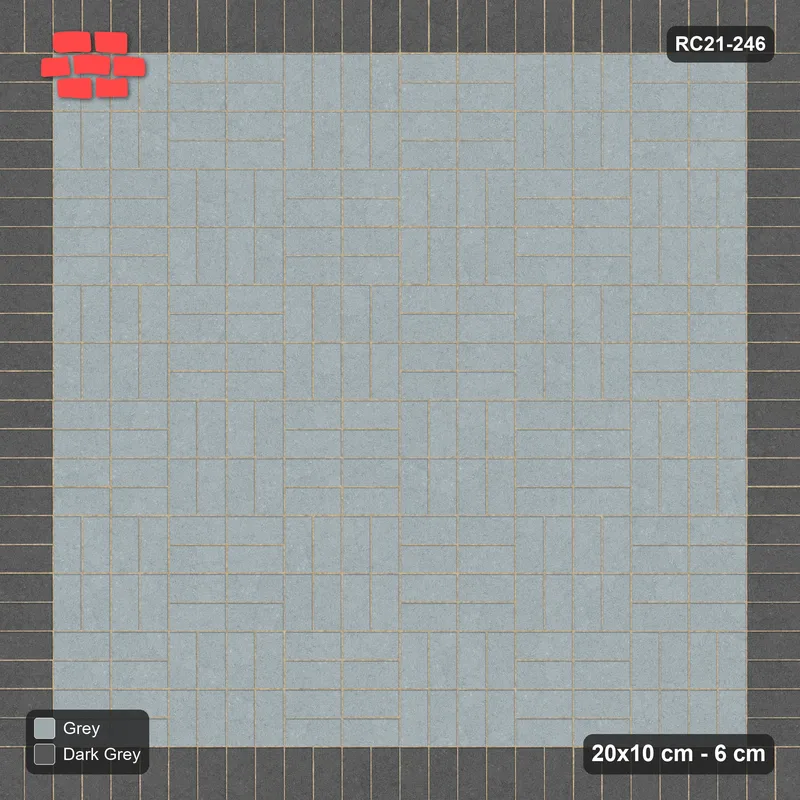 Interlock (Pasco) 20x10 cm · RC21T8-246 · Mustard Slate Lanes Yellow Lines Third Bond · Top view Interlock (Pasco) 20x10 cm · RC21T8-246 · Mustard Slate Lanes Yellow Lines Third Bond · Top view