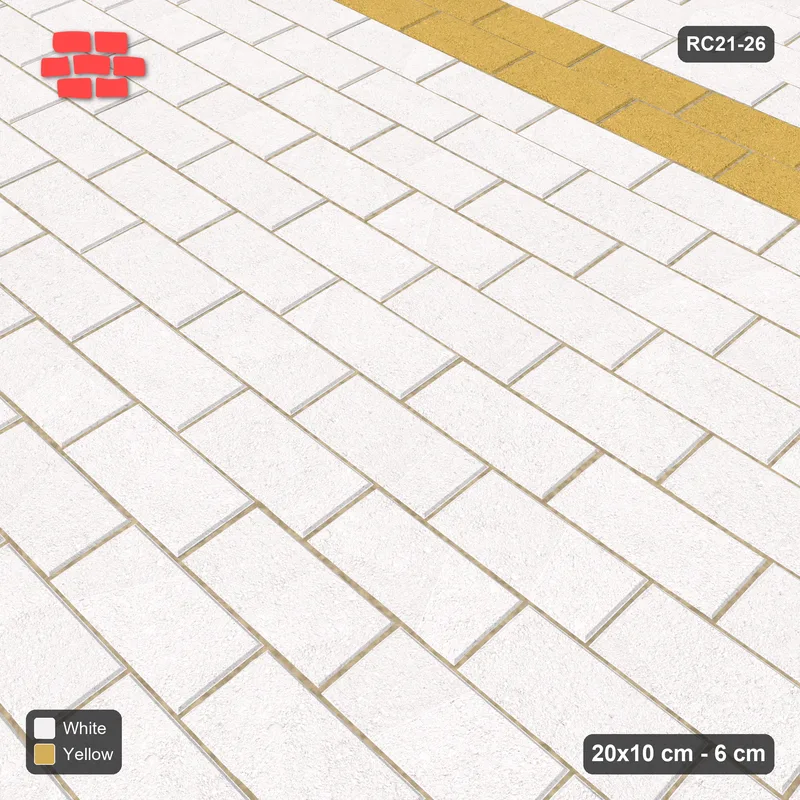 Interlock (Pasco) 20x10 cm · RC21T8-26 · Coral Double Diagonal Parquet · Side view Interlock (Pasco) 20x10 cm · RC21T8-26 · Coral Double Diagonal Parquet · Side view