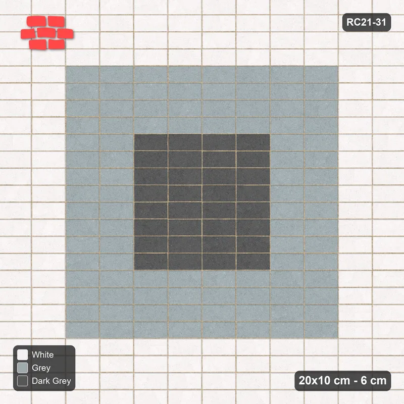 इंटरलॉक (पास्को) 20x10 सेमी · RC21T8-31 · आइवरी स्ट्रेचर बॉर्डर बास्केटवीव · ऊपर से दृश्य इंटरलॉक (पास्को) 20x10 सेमी · RC21T8-31 · आइवरी स्ट्रेचर बॉर्डर बास्केटवीव · ऊपर से दृश्य