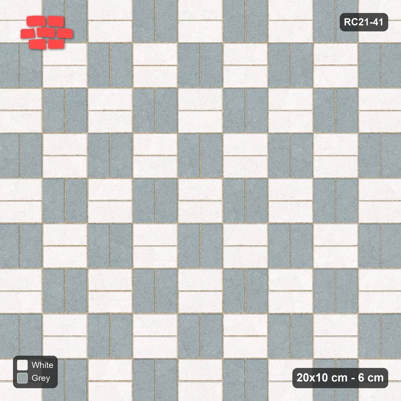انترلوك (باسكو) 20x10 سم · RC21T8-41 · حجر رملي لوحة شطرنجي حافة · منظر علوي انترلوك (باسكو) 20x10 سم · RC21T8-41 · حجر رملي لوحة شطرنجي حافة · منظر علوي